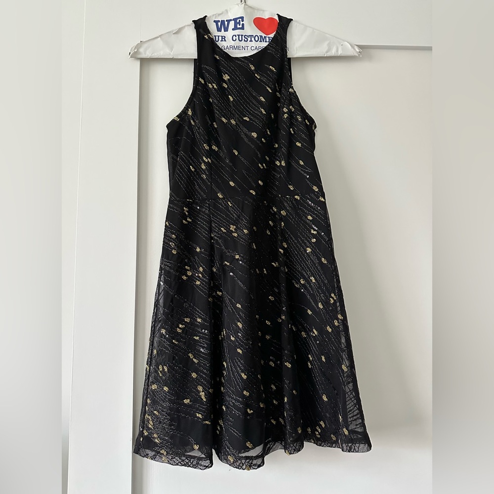 BCBGgeneration Black and Gold Mini Dress